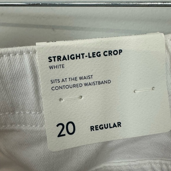 NWT J.Jill Denim High Rise Straight Leg Fringe Hem Crop White Sz 20 - Picture 12 of 13